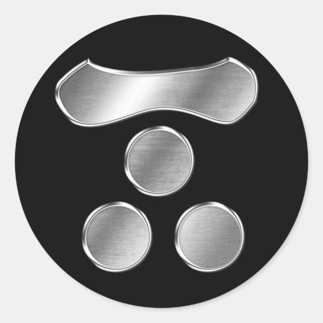 Adesivo Redondo Mori Clan Kamon Silver Chrome (Frente)