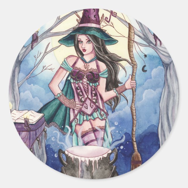 Adesivo Redondo Morissa - Witch Sticker (Frente)