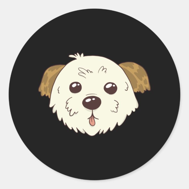 Adesivo Redondo Morkie Dog (Frente)
