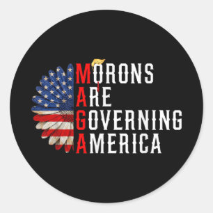 Adesivo Redondo Morons Estão Governando A América Engraçada Trump