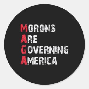 Adesivo Redondo Morons Estão Governando o Protesto Anti-Trump Amer