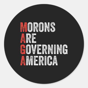 Adesivo Redondo Morons Governam Anti-Trump Político Americano