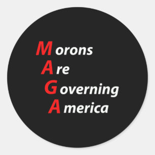 Adesivo Redondo Morons Governam Anti-Trump Político Americano
