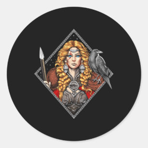 Adesivo Redondo Morrigan Deusa Celta Mitologia Pagan Deidade De W