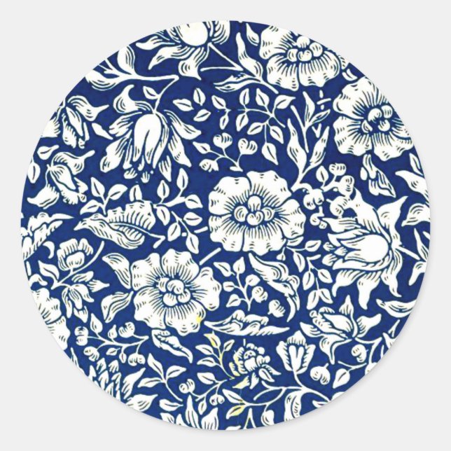 Adesivo Redondo Morris - Folha de Autocolante Azul (Frente)