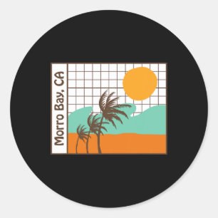 Adesivo Redondo Morro Bay California Beach
