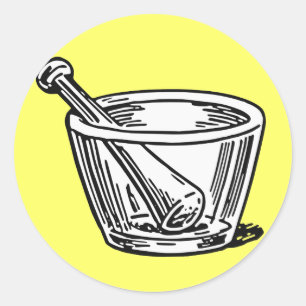 Adesivo Redondo Morteiro e Pestle