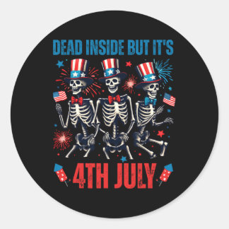 Adesivo Redondo Morto Mas Seu Esqueleto De Dança De 4 De Julho U