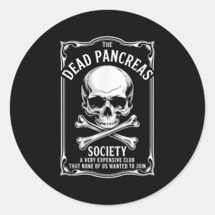Adesivo Redondo Morto Pancreas Sociedade Camisa Caveira Engraçada