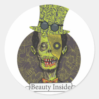 Adesivo Redondo Morto Wellcoda Zombie Monster Assustador