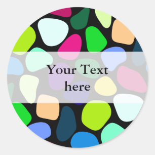 Adesivo Redondo Mosaico de pedra plana colorida I + suas ideias