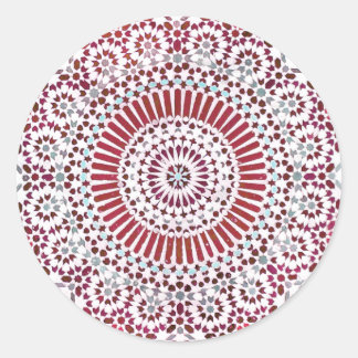 Adesivo Redondo mosaico do círculo chakra da raiz vermelha