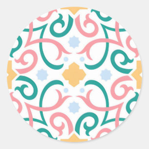 Adesivo Redondo Mosaico/pastel/primavera