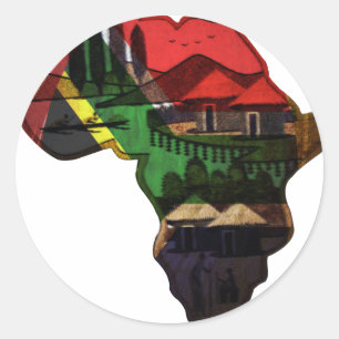 Adesivo Redondo Mosaico Vibrante da África: Arte-Padrão Decorativa