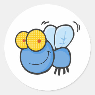 Adesivo Redondo Mosca dos desenhos animados