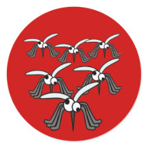 Mosquitos de Cartoon Engraçados Voando Seu Caminho