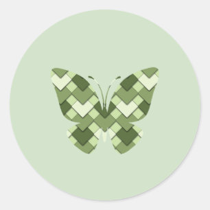 Adesivo Redondo Moss Green Square e a borboleta Diamond Harlequin