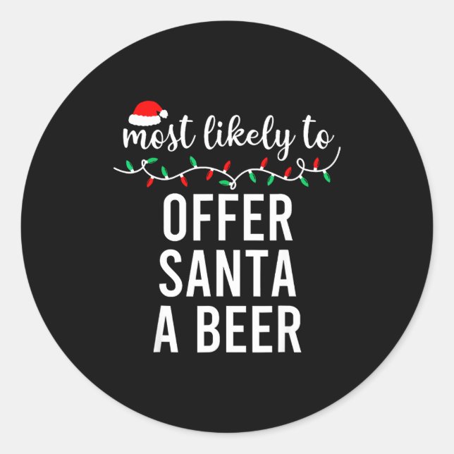 Adesivo Redondo Most Likely To Christmas Shirt Matching Family Paj (Frente)