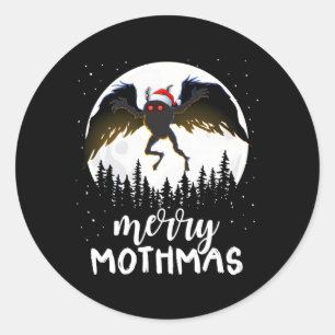 Adesivo Redondo Moth Feliz Mothmas Creepy Folklore Cryptid