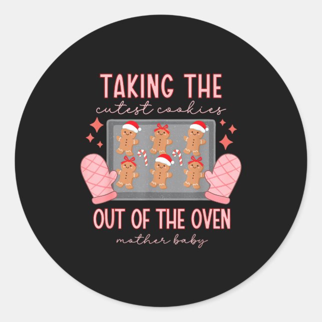 Adesivo Redondo Mother Baby Nurse Christmas Mbu Stpartum Nurse Xma (Frente)