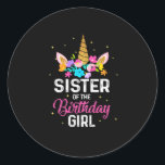 Adesivo Redondo Mother Gift | Sister Of The Birthday Girl Birthday<br><div class="desc">Mother Gift | Sister Of The Birthday Girl Birthday</div>