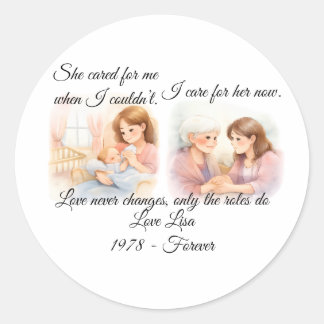 Adesivo Redondo Mother's Day Elders Care Throw Pillow