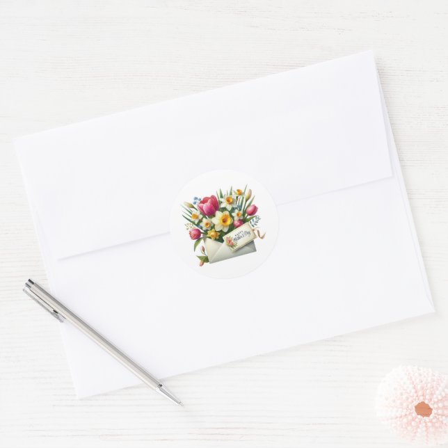 Adesivo Redondo Mothers Day Stickers (Envelope)