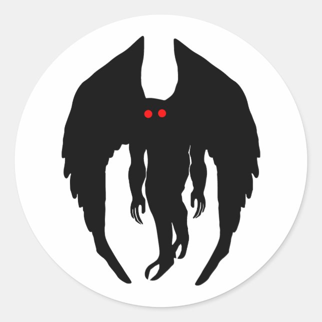 Adesivo Redondo Mothman Cryptid (Frente)