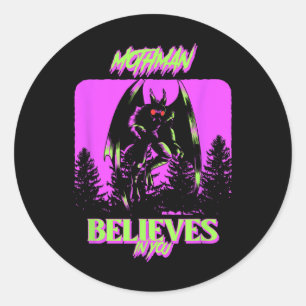 Adesivo Redondo Mothman - Mothman Acredita Em Você O Hallowee Figu