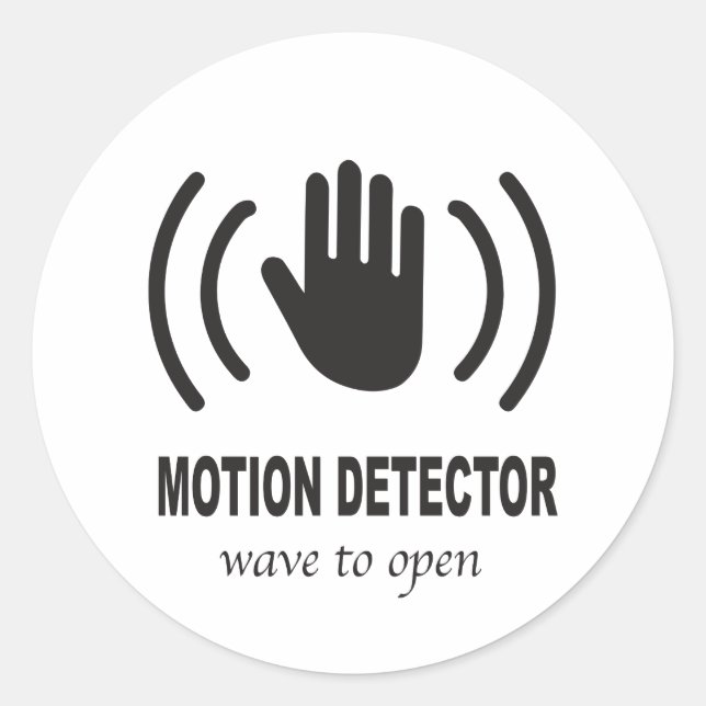 Adesivo Redondo Motion Detector with hand Icon (Frente)