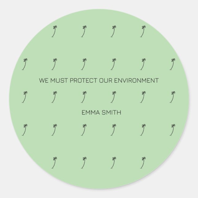 Adesivo Redondo Motivação, Árvores de Coco Silhuette (Frente)