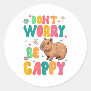 Adesivo Redondo Motivação de Amante de Capivara Positiva Não Se Pr
