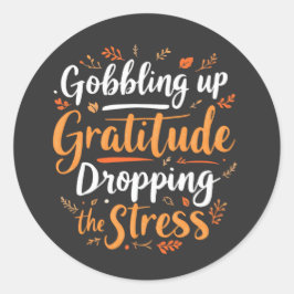 Adesivo Redondo "Motivação do Alivio de Gratidão e Estresse