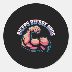 Adesivo Redondo Motivação Engraçada Giro Humor Biceps ganha Biceps