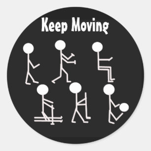 Adesivo Redondo Motivação para Fitness - Continue se Movendo