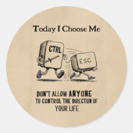 Adesivo Redondo Motivação Personalizada "Hoje Escolho-Me"