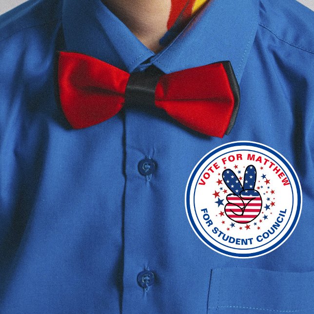 Adesivo Redondo Motivar a votação para presidente de classe: sinal (Criador carregado)