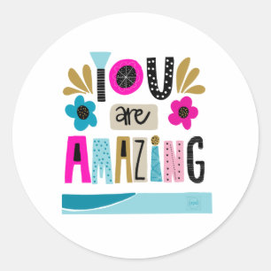 Adesivo Redondo Motivational Girly Hand Lettered Cote