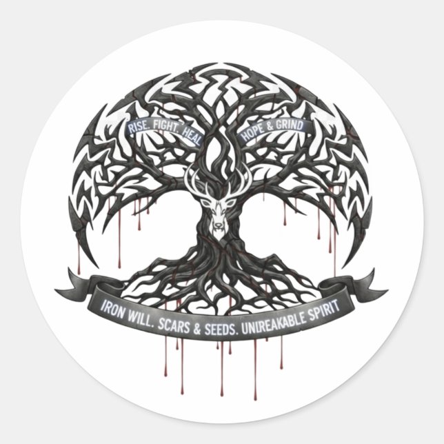 Adesivo Redondo Motivational Hope & Strength Round Stocker  (Frente)