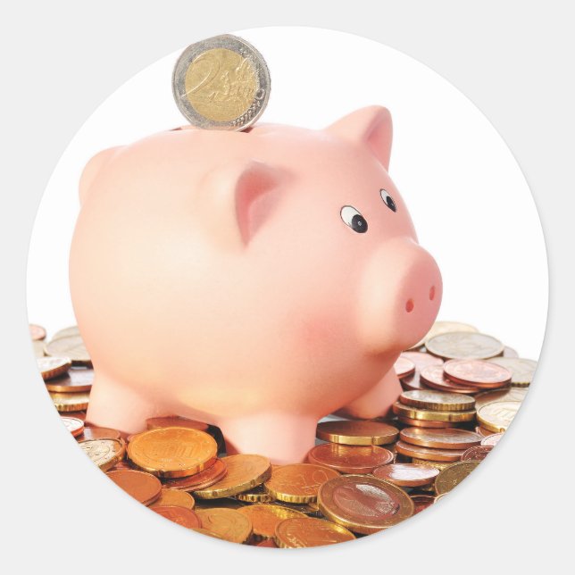 Adesivo Redondo Motivo de euro (Frente)