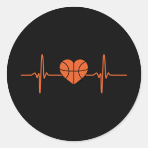 Adesivo Redondo Motivo desportivo de pulsação de basquete