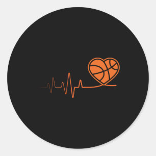 Adesivo Redondo Motivo desportivo de pulsação de basquete