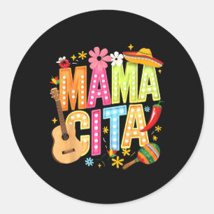 Adesivo Redondo Motivo do Cinco De Maio Mamacita Mexicana Mama Cit