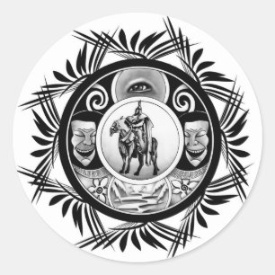 Adesivo Redondo Motivo húngaro da tinta