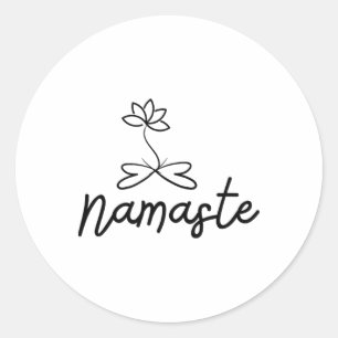 Adesivo Redondo Motivo Namaste Lótus Para Espiritualidade Meditaçã