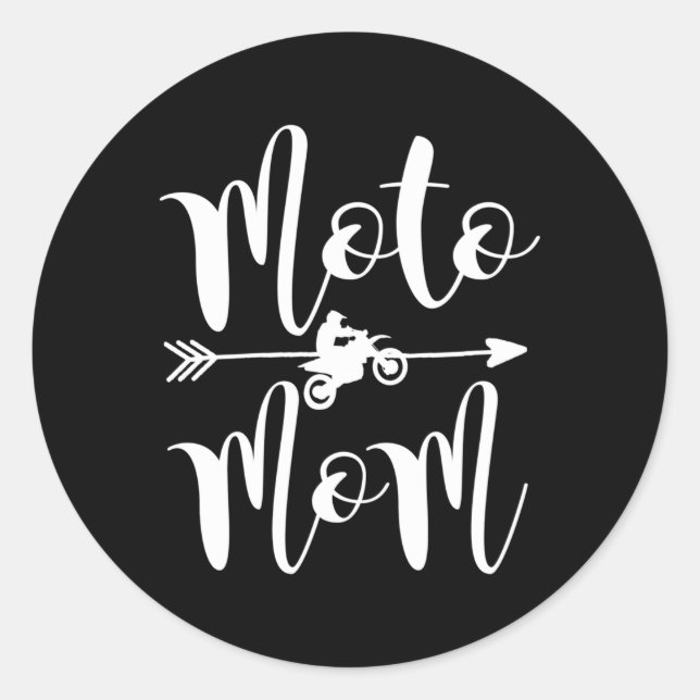 Adesivo Redondo Moto Mãe Motocross Dirtbike (Frente)