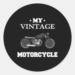 Adesivo Redondo Motocicleta Biker Funny Vintage Ideia