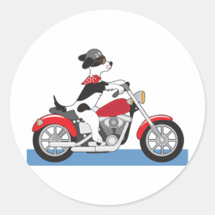 Adesivo Redondo Motocicleta do cão