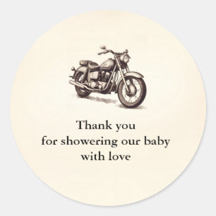 Adesivo Redondo Motocicleta Obrigado Stickers