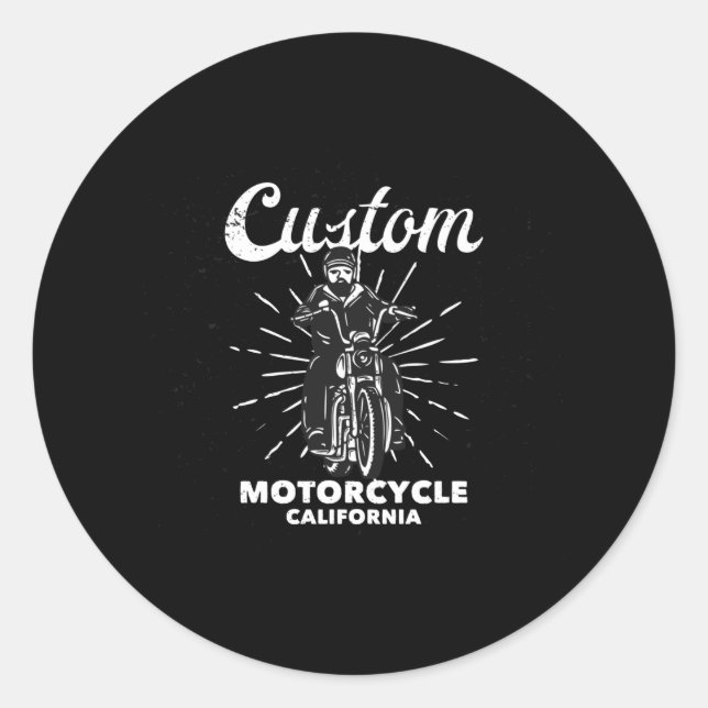 Adesivo Redondo motocicleta personalizada california (Frente)